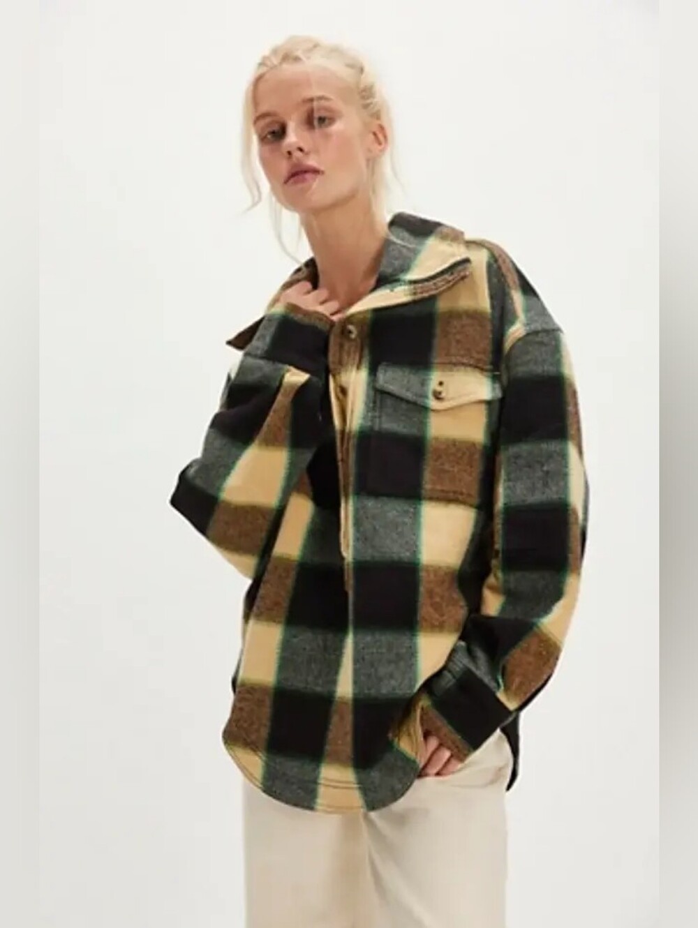 NWT We The Free Wyoming Mornings Plaid Pullover Women's Size Large